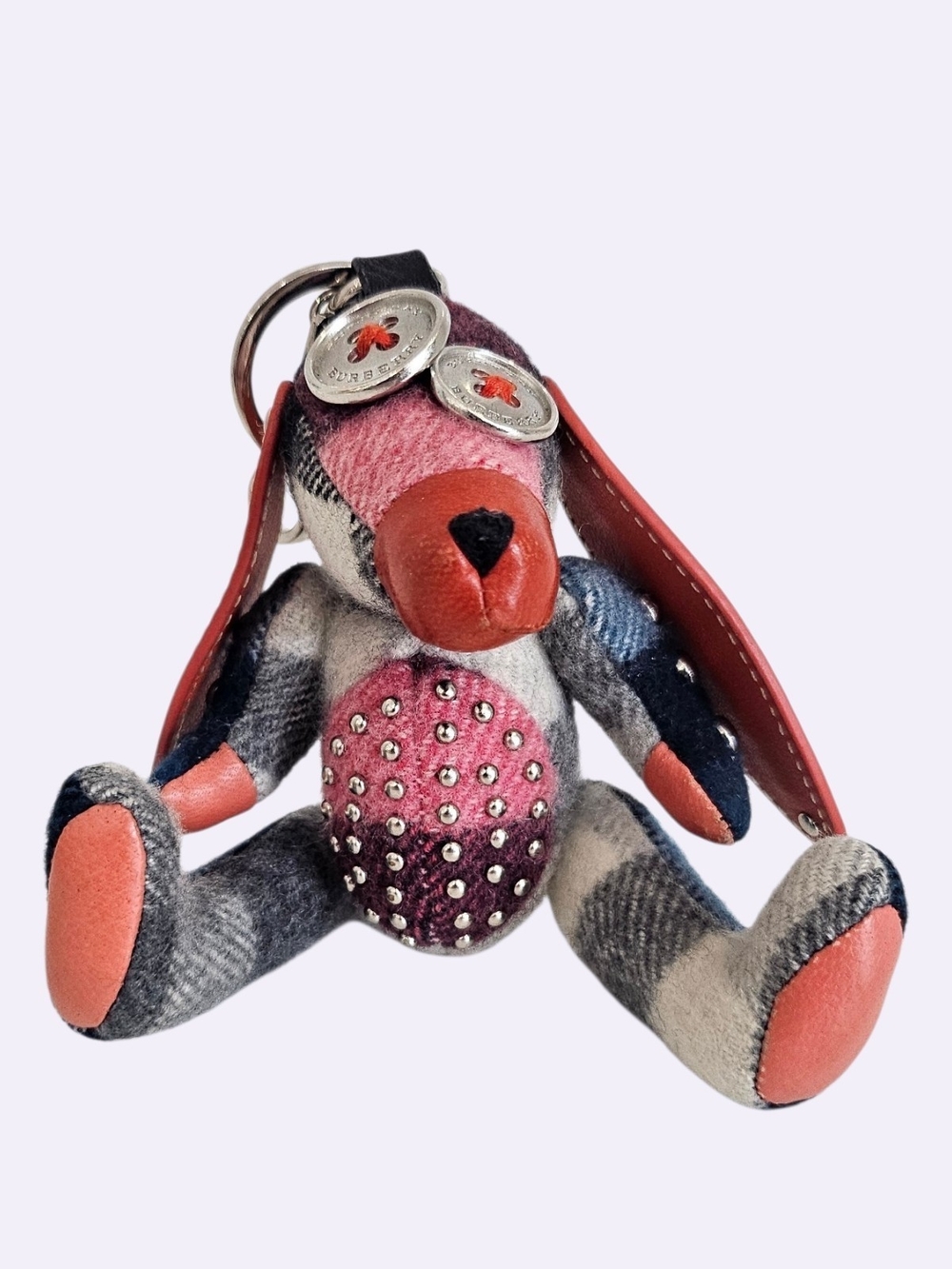 Burberry Sandra The Basset Hound Cashmere/Leather Bag Charm - Picture 8 of 9